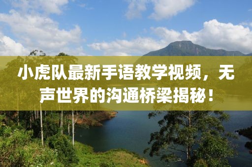 小虎隊最新手語教學視頻，無聲世界的溝通橋梁揭秘！
