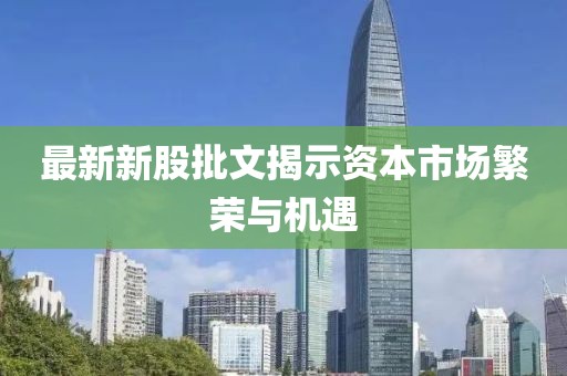 最新新股批文揭示資本市場繁榮與機遇
