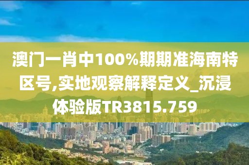 澳門一肖中100%期期準海南特區號,實地觀察解釋定義_沉浸體驗版TR3815.759