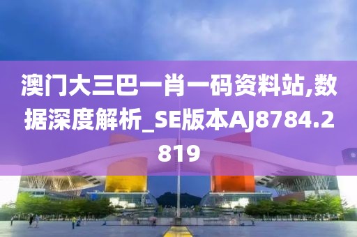 澳門大三巴一肖一碼資料站,數據深度解析_SE版本AJ8784.2819