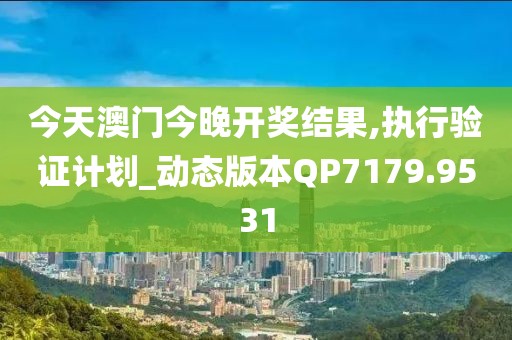 今天澳門今晚開獎結果,執行驗證計劃_動態版本QP7179.9531