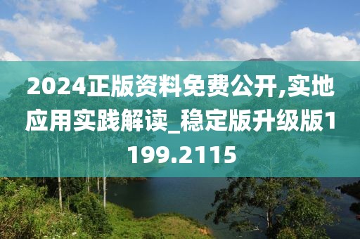2024正版資料免費公開,實地應用實踐解讀_穩定版升級版1199.2115
