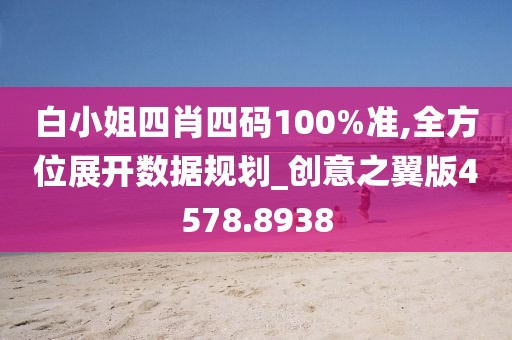白小姐四肖四碼100%準,全方位展開數據規劃_創意之翼版4578.8938
