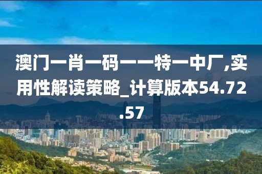 澳門一肖一碼一一特一中廠,實用性解讀策略_計算版本54.72.57