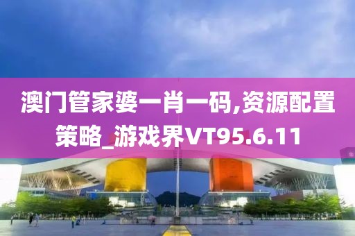 澳門管家婆一肖一碼,資源配置策略_游戲界VT95.6.11