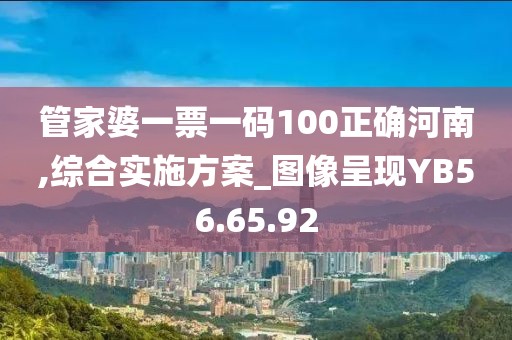 管家婆一票一碼100正確河南,綜合實施方案_圖像呈現YB56.65.92