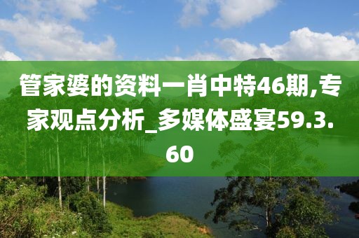 管家婆的資料一肖中特46期,專家觀點分析_多媒體盛宴59.3.60
