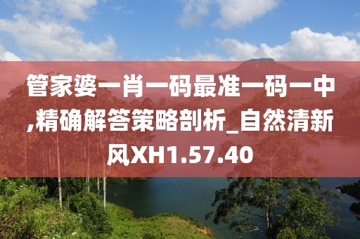 管家婆一肖一碼最準一碼一中,精確解答策略剖析_自然清新風XH1.57.40
