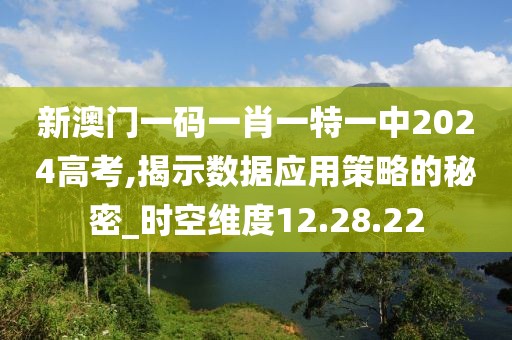 新澳門一碼一肖一特一中2024高考,揭示數據應用策略的秘密_時空維度12.28.22