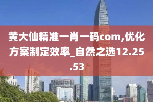 黃大仙精準一肖一碼com,優化方案制定效率_自然之選12.25.53
