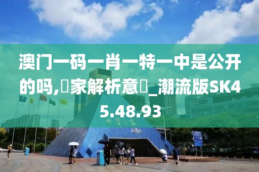 澳門一碼一肖一特一中是公開的嗎,專家解析意見_潮流版SK45.48.93