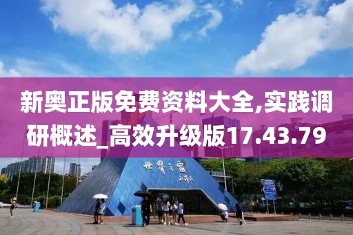 新奧正版免費資料大全,實踐調研概述_高效升級版17.43.79