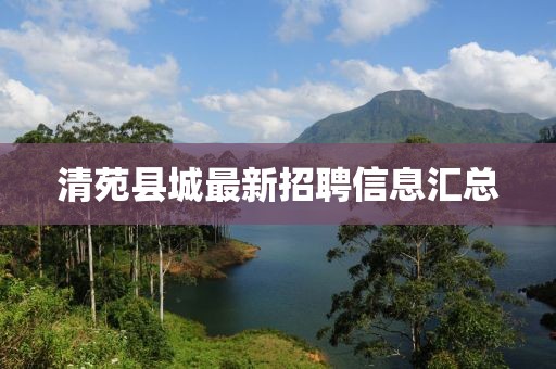 清苑縣城最新招聘信息匯總
