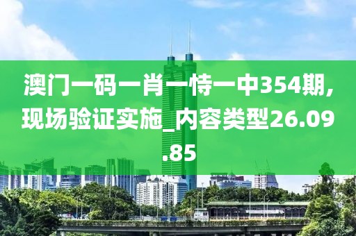澳門一碼一肖一恃一中354期,現場驗證實施_內容類型26.09.85