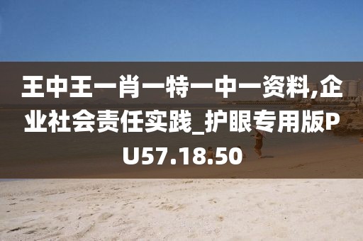 王中王一肖一特一中一資料,企業社會責任實踐_護眼專用版PU57.18.50