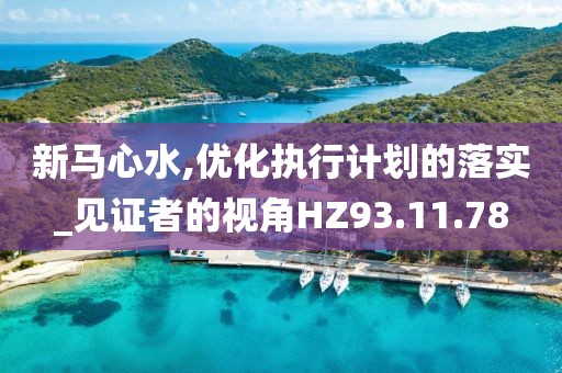 新馬心水,優化執行計劃的落實_見證者的視角HZ93.11.78