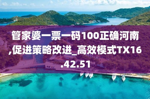 管家婆一票一碼100正確河南,促進策略改進_高效模式TX16.42.51