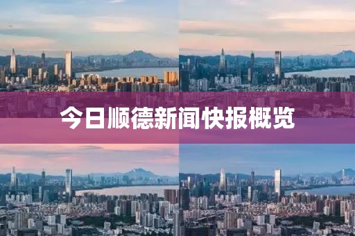 今日順德新聞快報概覽