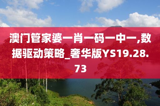 澳門管家婆一肖一碼一中一,數據驅動策略_奢華版YS19.28.73