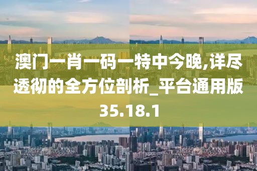 澳門一肖一碼一特中今晚,詳盡透徹的全方位剖析_平臺通用版35.18.1