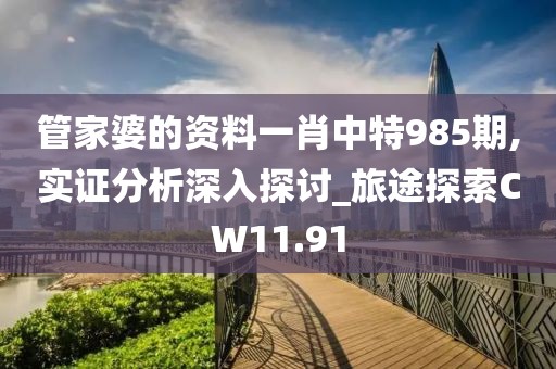管家婆的資料一肖中特985期,實證分析深入探討_旅途探索CW11.91