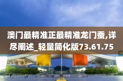 澳門最精準正最精準龍門蠶,詳盡闡述_輕量簡化版73.61.75