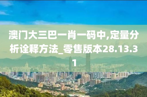 澳門大三巴一肖一碼中,定量分析詮釋方法_零售版本28.13.31