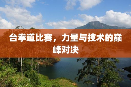 臺拳道比賽，力量與技術的巔峰對決