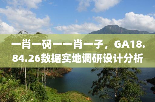 一肖一碼一一肖一子，GA18.84.26數據實地調研設計分析