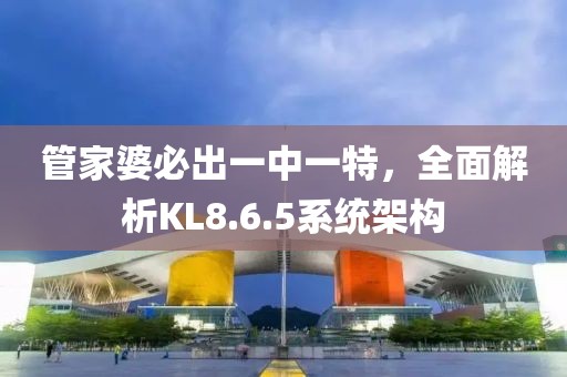 管家婆必出一中一特，全面解析KL8.6.5系統架構