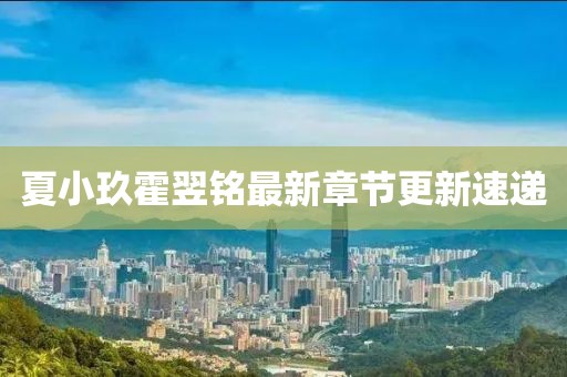 夏小玖霍翌銘最新章節更新速遞
