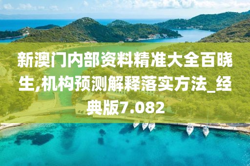 新澳門內部資料精準大全百曉生,機構預測解釋落實方法_經典版7.082