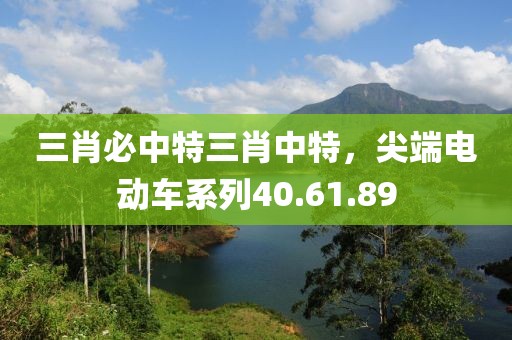 三肖必中特三肖中特，尖端電動車系列40.61.89
