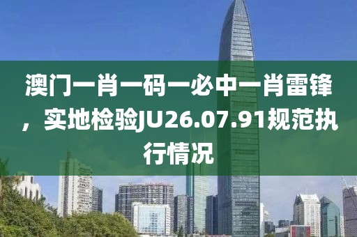 澳門一肖一碼一必中一肖雷鋒，實地檢驗JU26.07.91規范執行情況