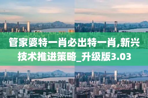 管家婆特一肖必出特一肖,新興技術推進策略_升級版3.03