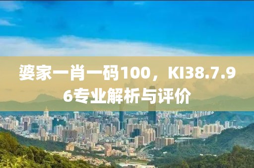 婆家一肖一碼100，KI38.7.96專業解析與評價