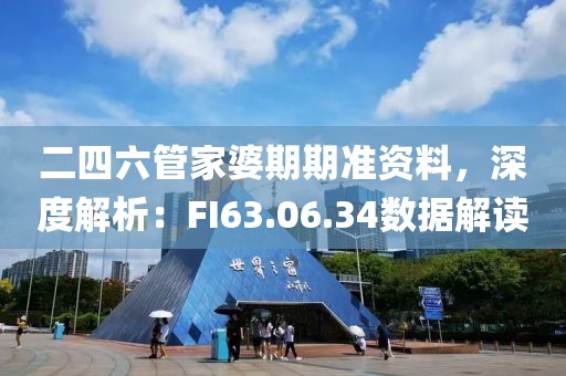 二四六管家婆期期準資料，深度解析：FI63.06.34數據解讀