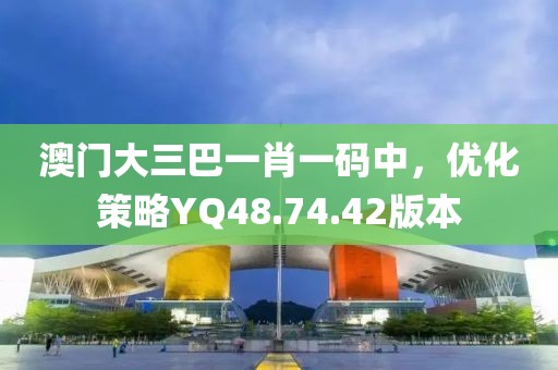 澳門大三巴一肖一碼中，優化策略YQ48.74.42版本