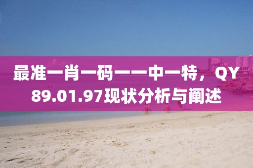 最準一肖一碼一一中一特，QY89.01.97現狀分析與闡述
