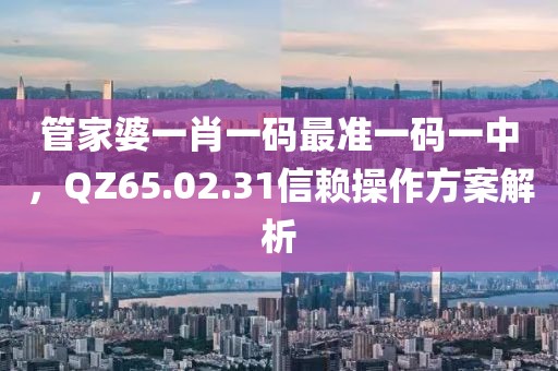 管家婆一肖一碼最準一碼一中，QZ65.02.31信賴操作方案解析
