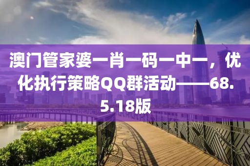 澳門管家婆一肖一碼一中一，優化執行策略QQ群活動——68.5.18版