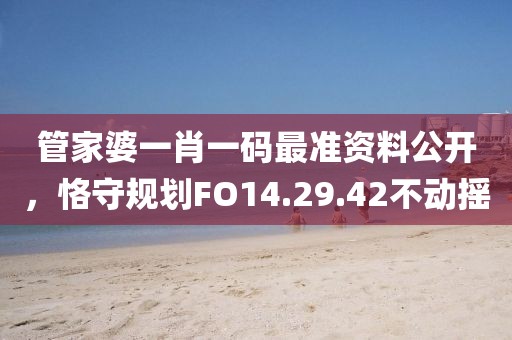 管家婆一肖一碼最準資料公開，恪守規劃FO14.29.42不動搖