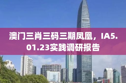 澳門三肖三碼三期鳳凰，IA5.01.23實踐調研報告