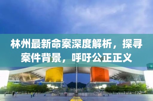 林州最新命案深度解析，探尋案件背景，呼吁公正正義