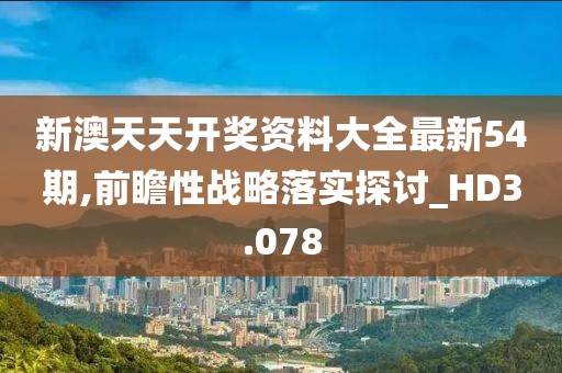 新澳天天開獎資料大全最新54期,前瞻性戰略落實探討_HD3.078