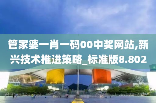 管家婆一肖一碼00中獎網站,新興技術推進策略_標準版8.802