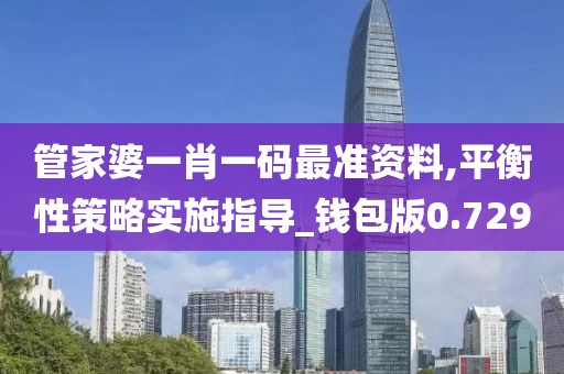 管家婆一肖一碼最準資料,平衡性策略實施指導_錢包版0.729