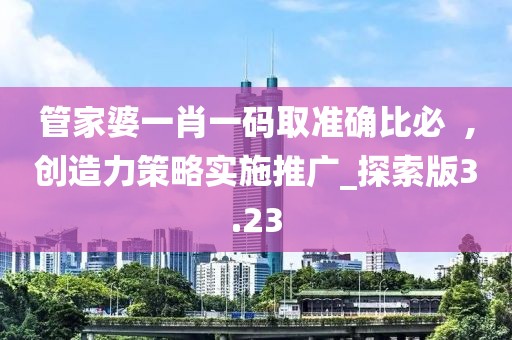 管家婆一肖一碼取準確比必  ,創造力策略實施推廣_探索版3.23
