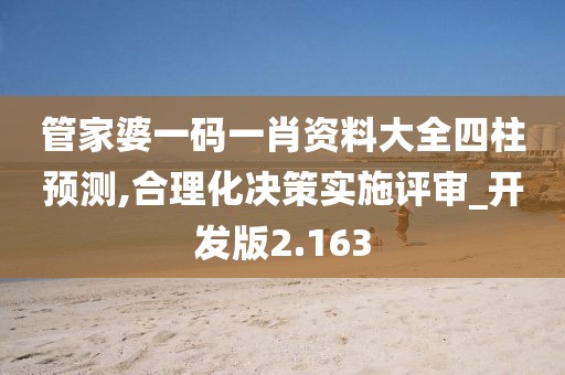 管家婆一碼一肖資料大全四柱預測,合理化決策實施評審_開發版2.163
