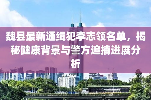 魏縣最新通緝犯李志領名單，揭秘健康背景與警方追捕進展分析